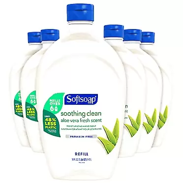 Softsoap - US05264A SOFTSOAP Liquid Hand Soap Refill, Soothing Aloe Vera, 50 Ounce Bottle, Bathroom Soap, Bulk Soap, Moisturizing Hand Soap, Premium Scented Hand Soap (Pack of 6)