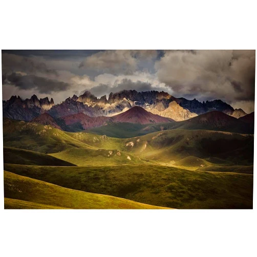 ArtDirect Bayan Har Mountains Sunset 20x13 UnFramed Art Print Poster Ready for Framing by Zhen Yu, James