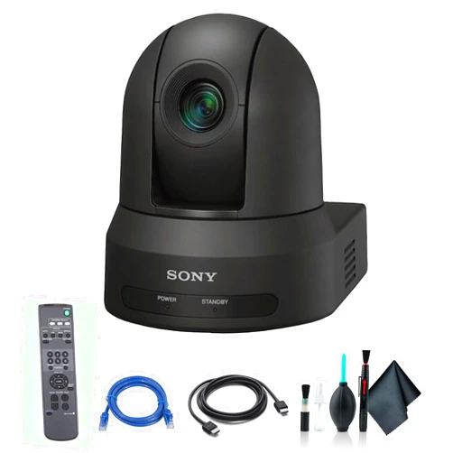 Sony SRG-X40UH 4K/HDMI/USB Optical 40x Zoom PTZ Camera with PoE+ Black SRG-X40UH/B, Cat5e Ethernet Cable, Cleaning Set, HDMI Cable - Bundle