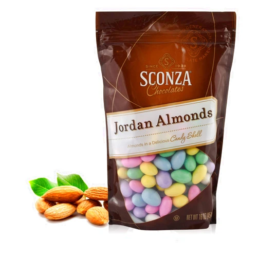 Sconza Candy Coated Jordan Almonds Assorted Pastel Candies 16oz Bag