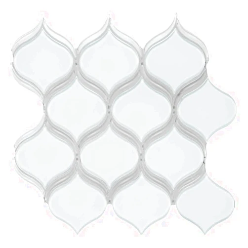 BUILDMYPLACE.COM BuildMyplace Element Ice Arabesque Glossy Glass Mosaic Floor and Wall Tile, 10 Pieces, Backsplash Tiles for Kitchen, Bathroom, Swimming Pool, Modern Living Room | Covers: 9.68 / sq. ft.