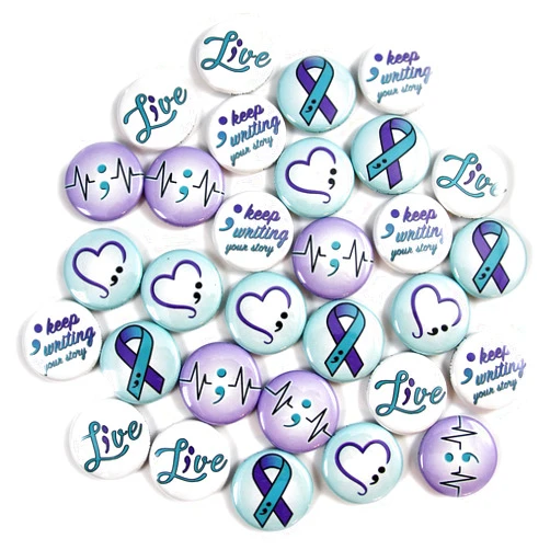 Ilostmyslipper LLC Semicolon/Suicide Awareness Mini Buttons (1