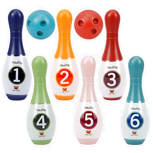 Kisangel Lawn Games Lawn Games 1 Set Kids Bowling Set with 6 Bowling Pin Toys and 2 Bowling Toys Bowling Games for Kids Indoor Kids Outdoor Toys Kids Outdoor Toys