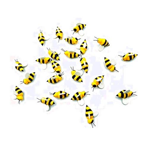 1shopforyou Lot of 12 Miniature Honeybee Craft Cute Bee Outdoor Patio Decor Fairy Garden Supplies Animal Figurine Furniture Dollhouse