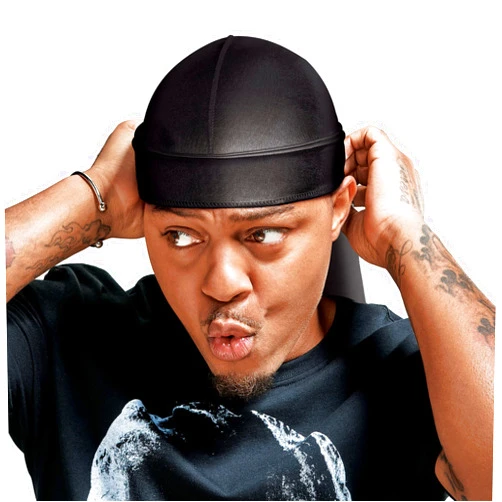 RED by Kiss Bow Wow Extreme Shine Silky Durag - Breathable, Long Tail Doo Rag for Maximum Wave Compression and Smooth Wide Straps (Black)