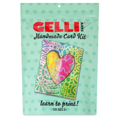 Gelli Arts Card Making Kit - Card Printing Kit with 5 X 5 Gel Printing Plate, DIY Cards Set and Print Supplies, Gelli Arts Set for Postcard Making, Handmade Crafts for Kids or Adults
