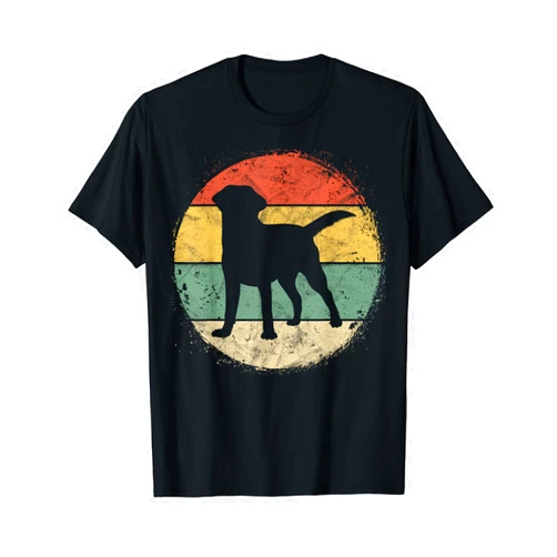 Vintage Labrador Owner Gifts Dog Pet Lover Clothes Circular Retro Labrador Owner Gift Golden Black Lab Dad Mom T-Shirt
