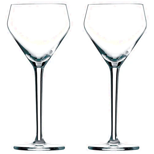 Amehla x The Educated Barfly Collection Coupe Glass Handblown Teardrop Nick and Nora Cocktail Glass - 6-ounce, Set of 2 Martini Glasses for Up Cocktails (Plain)