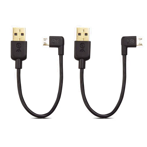 Cable Matters Combo-Pack Right Angle USB Cable for TV Stick and Power Bank 6 Inches - 90 Degree USB to Micro USB Cable for Roku TV Stick and More