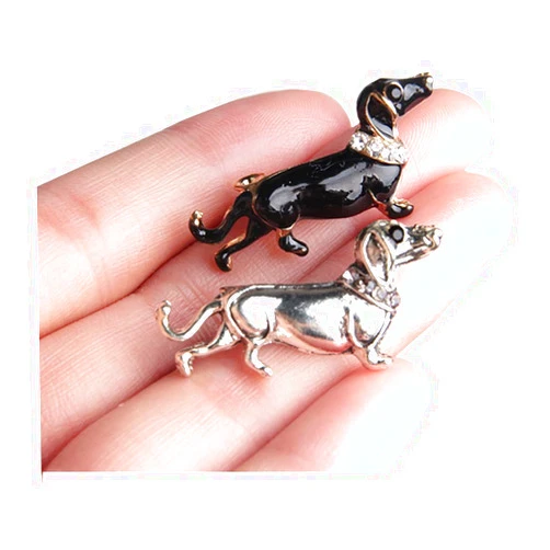 Opexicos 2Pcs Women Men Kids Cute Enamel Dachshund Dog Animal Brooch Pin Fine Gift