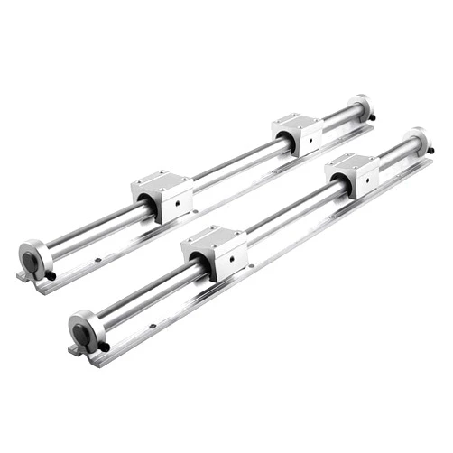 CNCMANS Linear Rail Kit 2PCS SBR12-300mm Linear Slide Guide Rails + 4PCS SBR12UU Carriage Bearing Blocks Linear Rail Support and 4PCS Stop Collars 12mm Shaft Limit Fixing Rings for DIY CNC