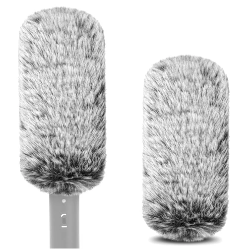 Geekria for Creators Furry Windscreen for 0.8'' (20mm) Diameter Shotgun Microphone, Mic DeadCat Wind Cover Muff, Fluff Cover Windshield Compatible with BOYA, Rode (14cm / 2 Pack)