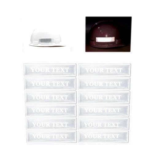 Nsteky Customizable Reflective Helmet Strips Reflective Tape Stickers for Hardhats Safety Reflective Stickers Waterproof High Visibility Stickers 12pc