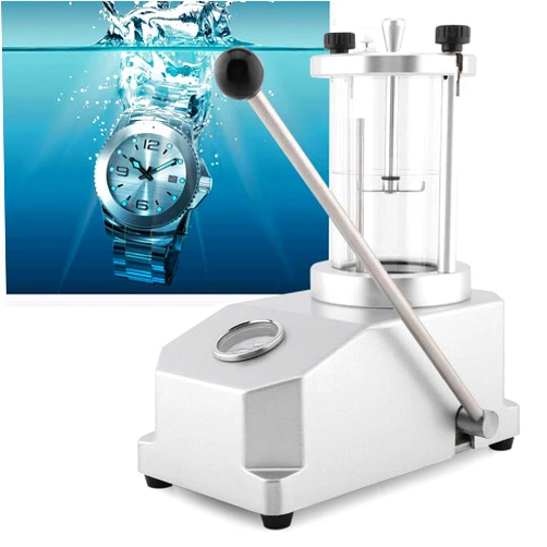 Jacksking Watch Waterproof Tester Tool, 10 Bar 6 ATM 2 Watches Case Resistance Pressure Test Machine Water Resistant Tester, Air Pressure 0.3-6.0bar