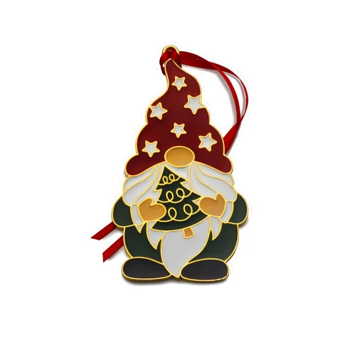Wallace 2024 Gold Plated and Enameled Wonder of Christmas Gnome Ornament 15th Edition