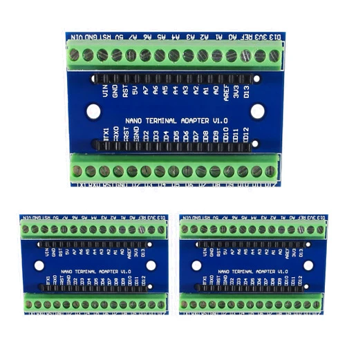 ATNSINC 3Pcs Nano Screw Terminal Adapter Shield Expansion Board Nano V3.0 AVR ATMEGA328P-AU Module