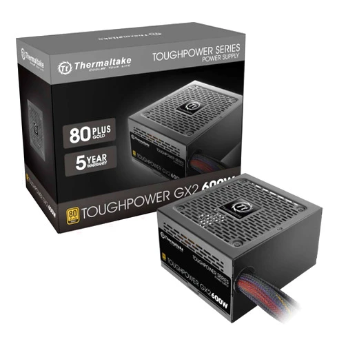 Thermaltake Toughpower GX2 80+ Gold 600W SLI/Crossfire Ready Continuous Power ATX 12V V2.4/EPS V2.92 Non Modular Power Supply 5 Year Warranty PS-TPD-0600NNFAGU-2