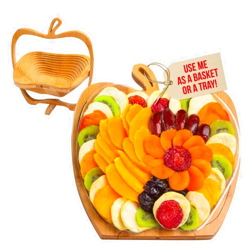 BONNIE AND POP Dried Fruit Gift Basket– Healthy Gourmet Snack Box - Holiday Food Tray - Variety Snacks - Birthday, Sympathy, Mom, Dad, Corporate Tray - Bonnie & Pop