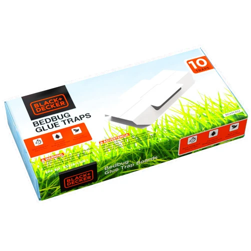BLACK+DECKER Bedbug Glue Traps for Home- Early Detection Traps Indoor- Sticky Traps with Natural Scented Sticky Attractant for Bed Bugs 10 Traps