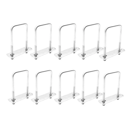 AGOOBO 10 Pack Square U Bolts, 304 Stainless Steel Tie Down U Bolt, Boat Trailer U Bolt (M6, W 1-3/8 x L 2-3/4 inch)