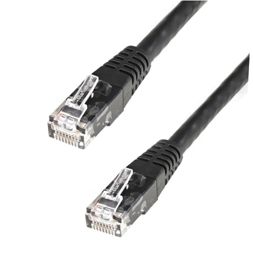 StarTech.com 6ft CAT6 Ethernet Cable - Black CAT 6 Gigabit Ethernet Wire -650MHz 100W PoE++ RJ45 UTP Molded Category 6 Network/Patch Cord w/Strain Relief/Fluke Tested UL/TIA Certified (C6PATCH6BK)