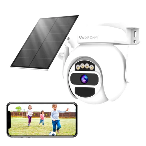 VSTARCAM Solar Security Camera Wireless Outdoor, 3MP Battery Powered WiFi Cameras Outside with Color Night Vision, Pan/Tilt, PIR Human Detection, 2-Way Audio, IP66, Local/Cloud Storage