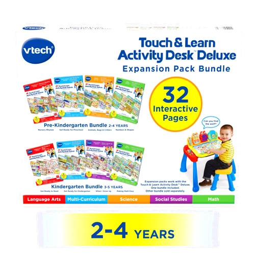 VTech Activity Desk 4-in-1 Pre-Kindergarten Expansion Pack Bundle for Age 2-4