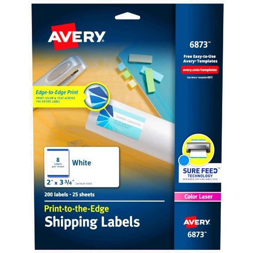 Avery Printable Shipping Labels with Sure Feed, 2
