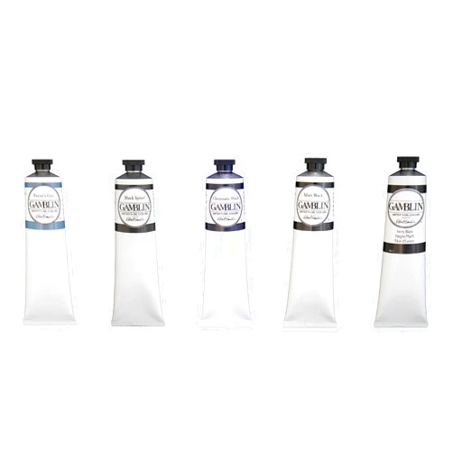 Jerry's Artarama Gamblin Artist Oil Paint Set for Professionals - Black Set - 37ml Tubes