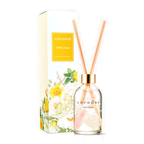 Cocod'or COCODOR Herbarium Reed Diffuser/White Jasmine/6.7oz(200ml)/ Fragrance Scent Essential Oil Stick Diffuser Set for Bedroom Bathroom Home Décor
