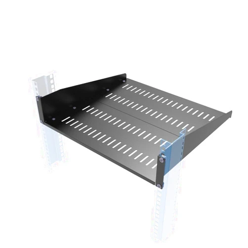 JINGCHENGMEI 2U Vented Server Rack Shelf- Deep Adjustable Universal Rack Mount Cantilever Tray for 19