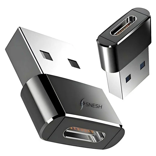 SNESH-2 Pack USB-C Female to USB Male Adapter, USB C to USB A Adapter Compatible with Mbook, Notebook, Tablet, Smartphone Such as Samsung Galaxy