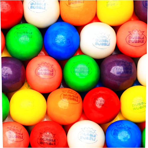 Global Gumball Gumballs for Gumball Machine - 1 Inch Large Gum Balls in Bulk - 1.7 Lb Gumball Machine Refills - 96 Pcs Double Bubble Gumballs - Assorted Chewing Gum for Kids