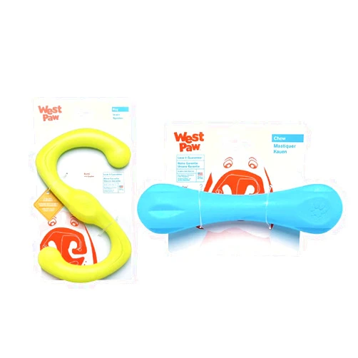 WEST PAW Zogoflex Bumi Dog Tug Toy (Large, Granny Smith) & Zogoflex Hurley Dog Bone Chew Toy (Large, Aqua) – Floatable Pet Toys for Aggressive Chewers, Catch, Fetch