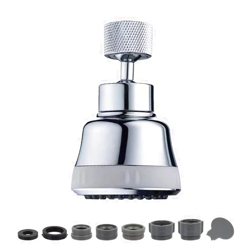 TXYGZ Faucet Aerator Faucet Sprayer Attachment, Kitchen Faucet Head Replacement with 4 Spray Modes, 360° Swivel Faucet Extender Anti-Splash Sink Sprayer Faucet Nozzle Head (Diamond, Silver)