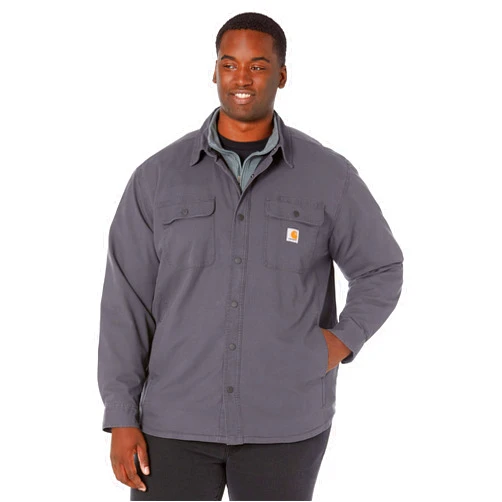 Carhartt Men's Rugged Flex Relaxed Fit Canvas Fleece Lined Shirt Jac