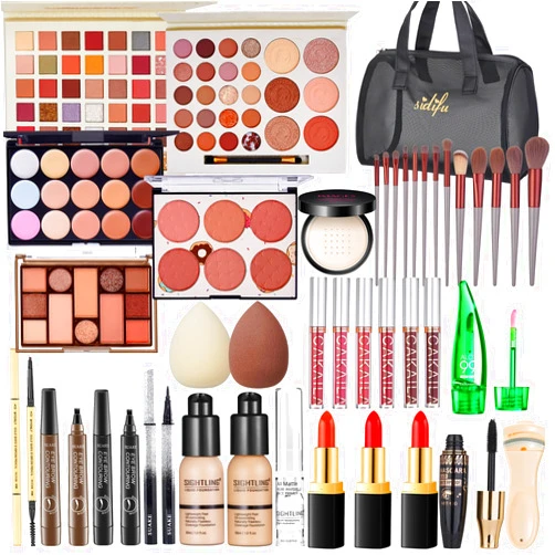 SIGHTLING All in One Makeup Kit for Women Full Kit, Travel Makeup Kit, Makeup Gift Set for Women & Girls, Makeup Essential Bundle Include Foundation Eyeshadow Palette Lipstick Eyebrow Pencil Cosmetic Brush Set