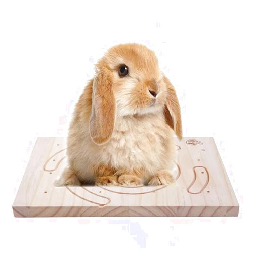 HAICHEN TEC Rabbit Scratch Board - Wooden Foot Pad Mat Bunny Chew Toy Grinding Claws Teeth Natural Wood for Small Animal Rabbit Hamster Chinchilla Guinea Pig Ferret Gerbil Bunny Squirrel Rat (Wood)