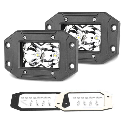 AWLUKER Flush Mount LED Pods, AWLUKER 2PCS 80W 5 Inch Flush LED Pod Lights Spot Off Road Driving Lights Reverse Lights Backup Lights Flush LED Pods for Trucks UTV ATV Tractor Boat