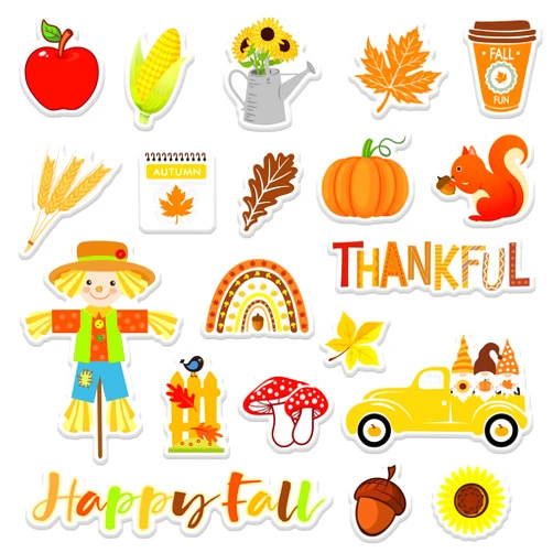Whaline 40 Pcs Fall Thick Gel Clings Thanksgiving Window Gel Stickers Happy Fall Pumpkin Maple Leaves Removable Gel Decals for Autumn Thanksgiving Harvest Home Classroom Door Window Decor
