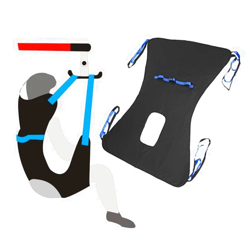 NEPPT Patient Lift Sling - Full Body Sling for Toileting - Transfer Sling for Elderly and Disabled - Transfer Belt Sit to Stand Patient Lifting & Positioning Devices for Home Use (Large)
