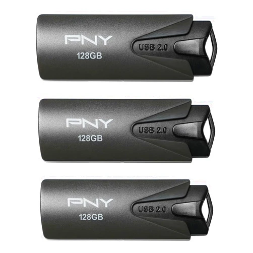 PNY 128GB Attaché USB 2.0 Flash Drive 3-Pack