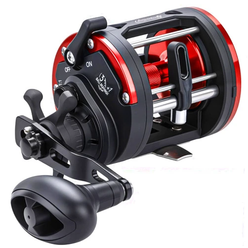 Sougayilang Trolling Reel Level Wind Conventional Reel Graphite Body Fishing Reel, Durable Stainless-Steel, Large Line Capacity