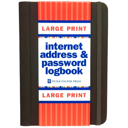 By Peter Pauper Press (Author) 2013 Large Print Internet Address & Password Logbook (removable cover band for security)
