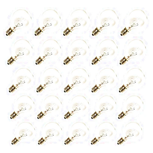 Abeja G40 Replacement Light Bulbs, 5W Clear Globe Bulb fits E12/ C7 Candelabra Screw Base Sockets, 1.5 Inch Clear Light Bulbs for Indoor Outdoor Patio Decor, 25Pack