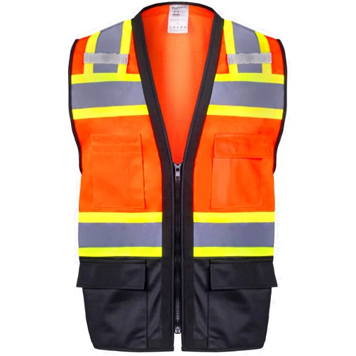 ProtectX 6 Pockets High Visibility Safety Vest for Men Women Class 2 Reflective Hi Vis Work Construction Vest