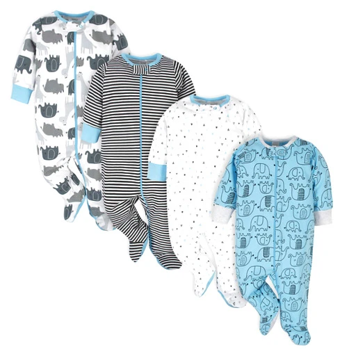 Onesies Brand Baby Boys' 4-Pack Sleep 'N Play Footies