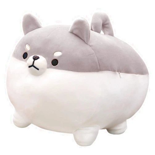 Auspicious beginning Stuffed Animal Shiba Inu Plush Toy Anime Corgi Kawaii Plush Dog Soft Pillow, Plush Toy Gifts for Boys Girls(Gray, 15.8