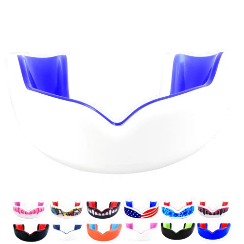 Oral Mart Sports Youth Mouth Guard for Kids (USA Flag & Fangs & 20 Best Colors to Choose from) - Youth Mouthguard Football, MMA, Karate, Flag Football, Rugby, Boxing, BJJ (/w Case) (Youth, Strapless)