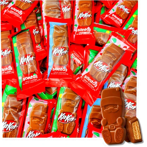 Sweetsome KITKAT Milk Chocolate Wafer Snack Size, Festive Holiday Treats for Gifting, Stocking Stuffers, Baking, and Holiday Party Favors, Individually Wrapped Seasonal Chocolates - 2 Pound
